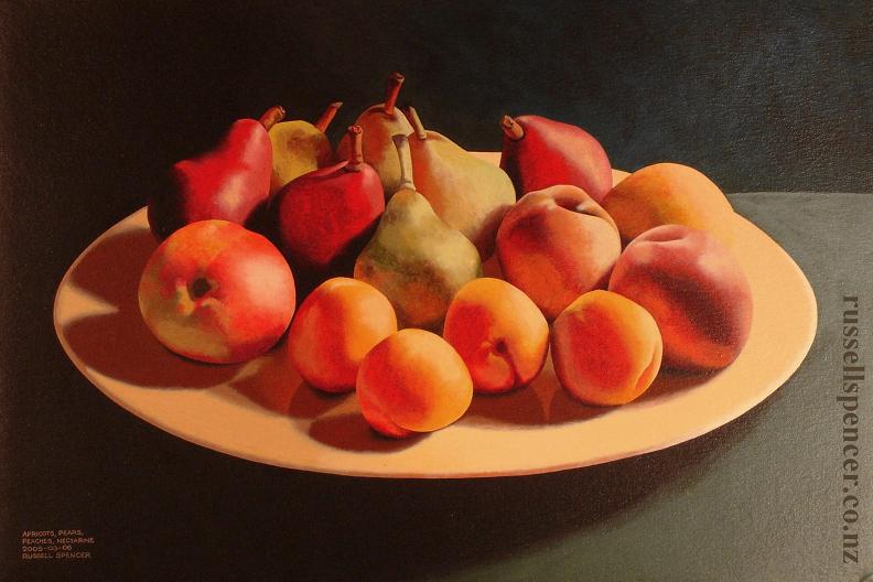 Apricots Pears Peaches Nectarine by artist Russell Spencer