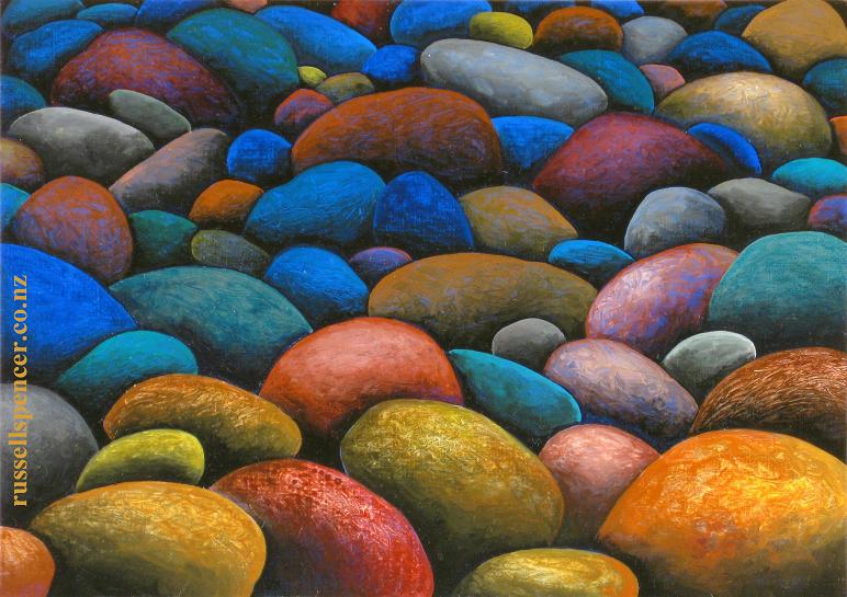 Rocks 1 - painting by artist Russell Spencer