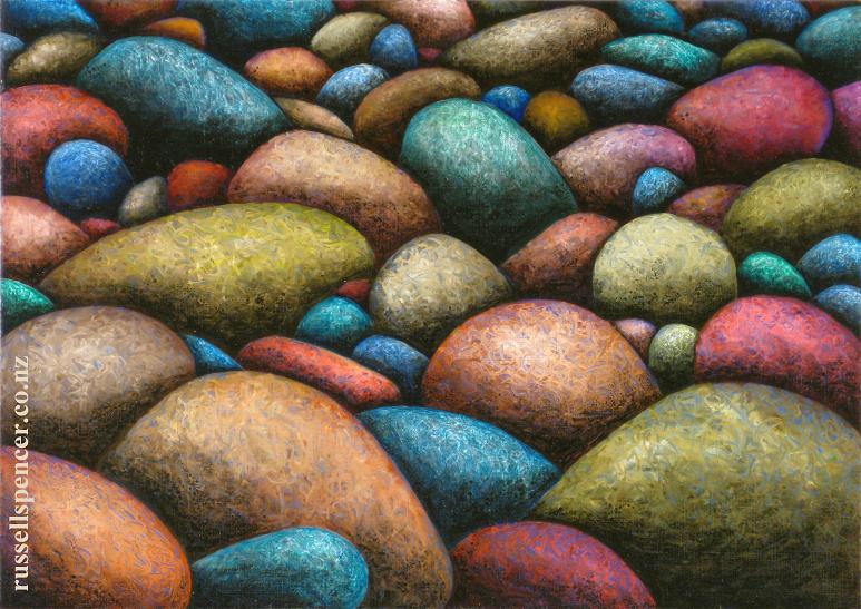 Rocks 2 - painting by artist Russell Spencer