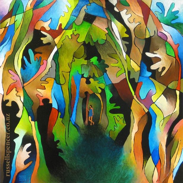 Pocahontas 2 - painting by artist Russell Spencer