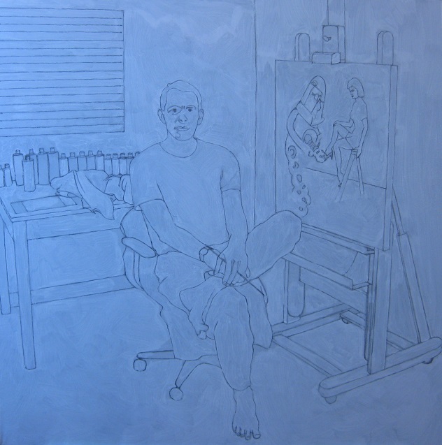 Progress Picture 4/22 for Self-Portrait In Best Painting Trousers