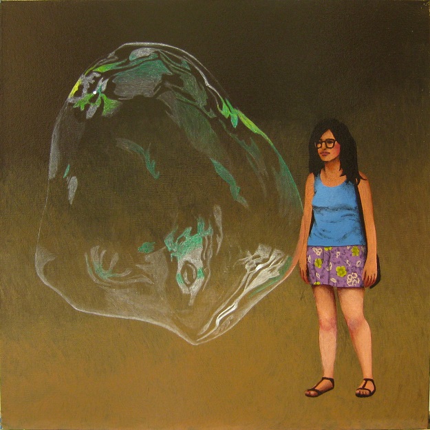 Progress Picture 9/11 for Tourist Watching Bubble, Barcelona