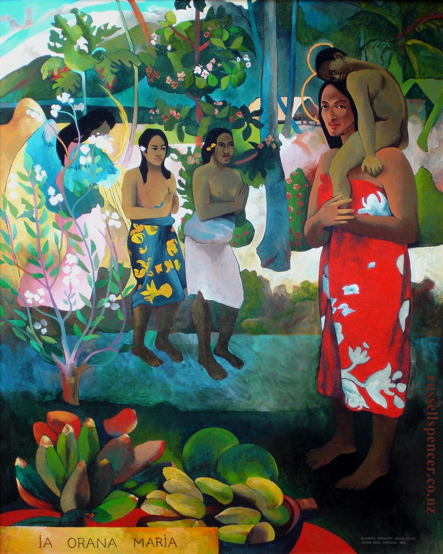 Copy Of Ia Orana Maria - painting by artist Russell Spencer (Large)