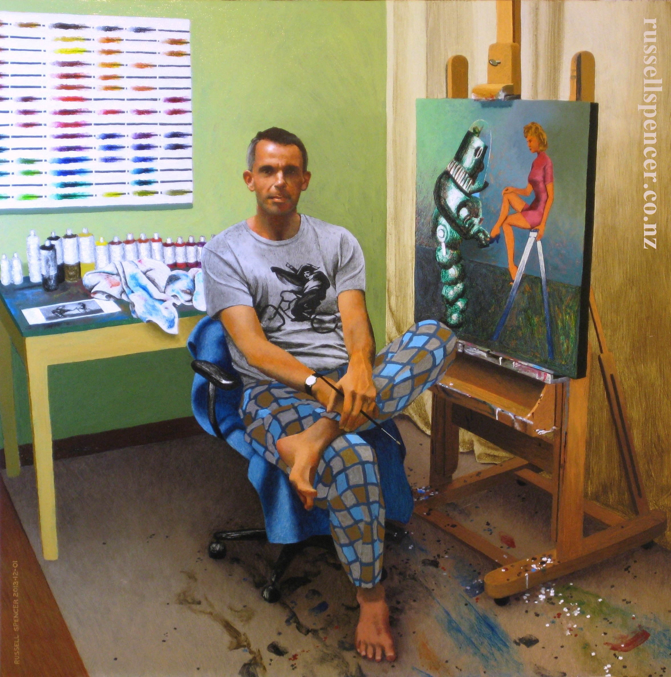 Self-Portrait In Best Painting Trousers by artist Russell Spencer (Large)
