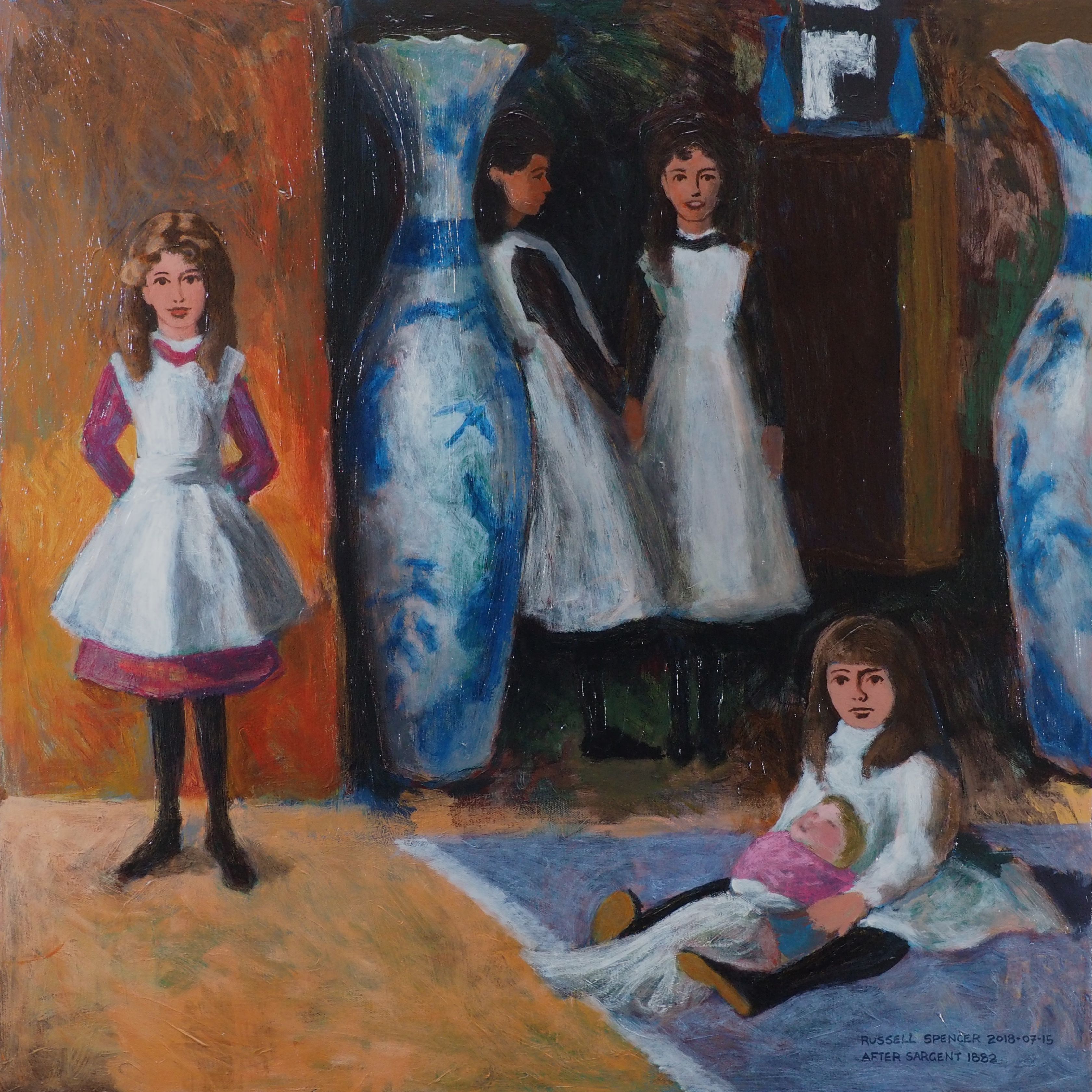 Interpretation of Sargent's portrait of the Boit daughters, by artist Russell Spencer (Large)